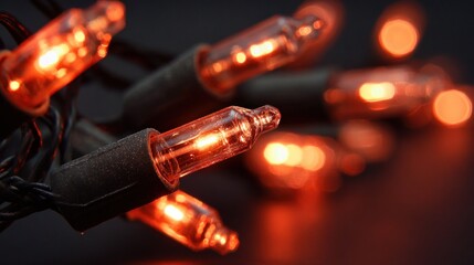 Warm orange holiday lights