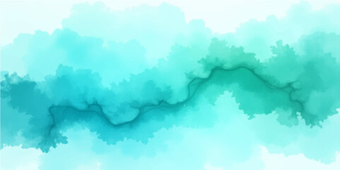 Obraz premium Abstract sky and clouds watercolor background with blue water texture and vintage paper design