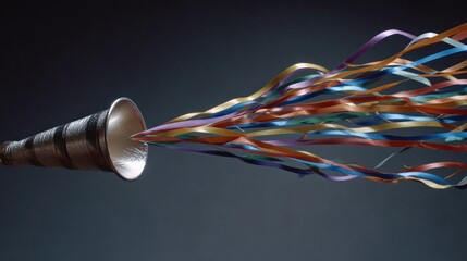 Festive horn with ribbons