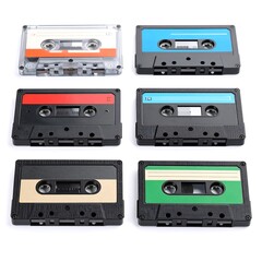 Fototapeta premium Audio cassettes in various colors