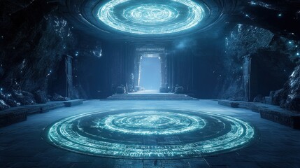 Mystical Crystalline Chamber: A Digital Vision of Ancient Power