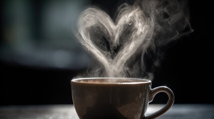 Steam heart coffee
