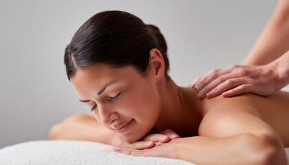 Closeup of hands performing a soothing body massage with oil&mdash;therapeutic spa treatment focusing on muscle relief, calming strokes, and holistic relaxation for comfort, wellness, and serenity.