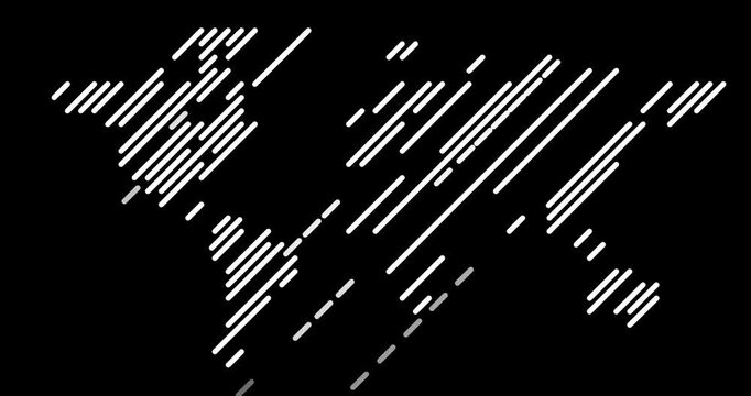 Digital map with generative line movement