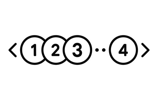 Pagination Numbers with Left and Right Navigation Arrows Icon