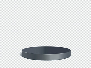 round silver podium without background