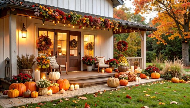 Autumn Farmhouse Porch Decor