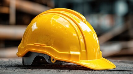 Yellow Hard Hat Safety Construction Site
