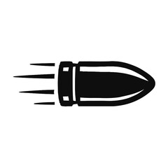 Dynamic Bullet with Speed Trails Vector Icon - Fast, Impact, or Motion Symbol