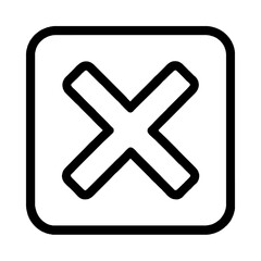 Fototapeta premium Bold X Mark in Square Box Vector Outline - Close, Delete, or Cancel Icon