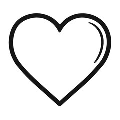 Simple Heart Love Outline Vector Icon - Romance, Health, or Favorite Symbol