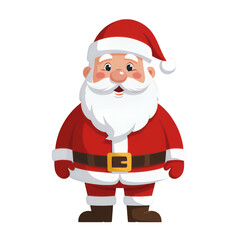 Cheerful Santa Claus Illustration with Transparent Background, Holiday Graphic for Web Design