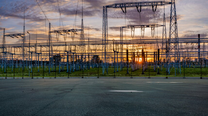 Asphalt square in front of the power plant