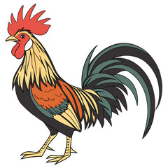 cartoon rooster isolated on white background
