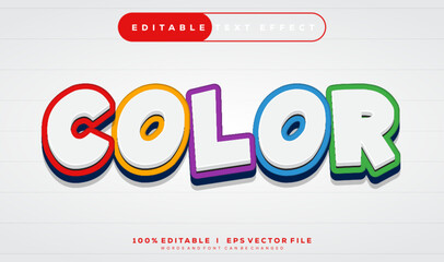 color vector text effect with modern style design