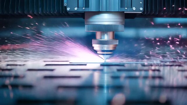 Precision laser cutting of titanium sheet with sparks in motion