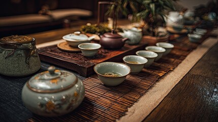 Traditional tea ceremony setup