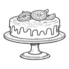 cake line art soft spongy citrus zest goodness