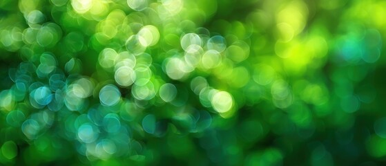 Obraz premium Vibrant Green Bokeh Abstract Nature Photography