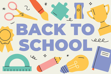 back to school concept with school supplies; perfect for educational projects such as school posters, flyers, presentations, teacher materials, or kid-friendly infographics- vector
