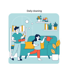 Family days at home. Flat Vector Illustration