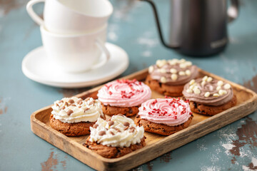 Thick Gourmet Crumbl Cookies with Chocolate topped cream cheese
