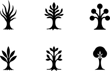trees, nature, forest, silhouette bundle