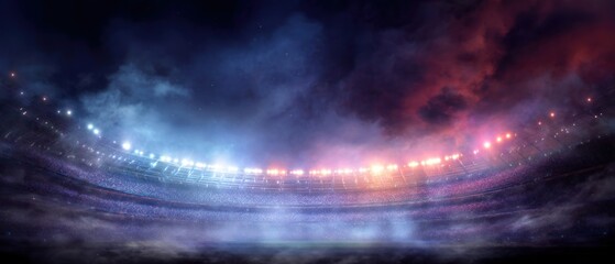 Obraz premium Night Stadium: Electric Atmosphere