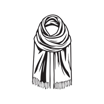 black and white scarf design clip art preview