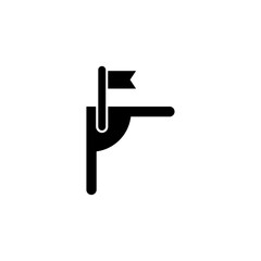 Icon of a corner flag commonly used in sports, representing a field corner or boundary marker