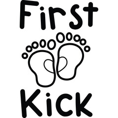 a vector of baby first kick text