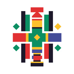 Vibrant Ndebele Art Pattern Showcasing Traditional South African Design Elements and Colors