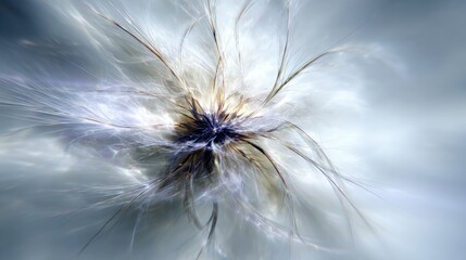 Fototapeta premium Abstract Explosion Of Particles In White Grey And Brown Colors