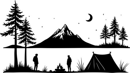  hiking, man  mountains, nature, forest,  vector bundle