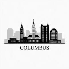 Columbus Skyline Silhouette - Ohio Capital City Vector Illustration