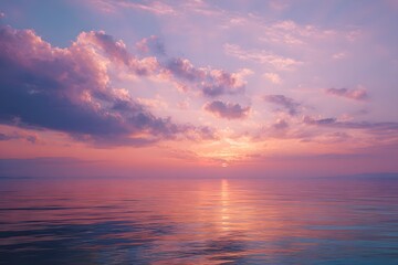 Fototapeta premium Serene Sunset Over Calm Waters