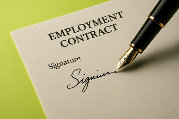 Fototapeta premium Elegant Contract Signing Moment with Business Professionals for Important Agreements