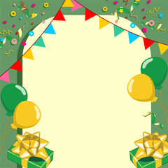 Birthday party banner template with birthday item