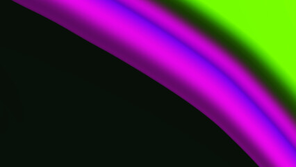Bright violet neon green arch on black background. Abstract defocused purple pink wave. Glitch Art trippy digital screen. Backdrop. Royal banner. Template. Luxury texture. flyer. VR. Copy space. Arc.