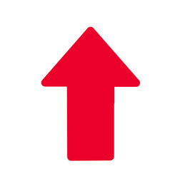 red arrow icon on white background