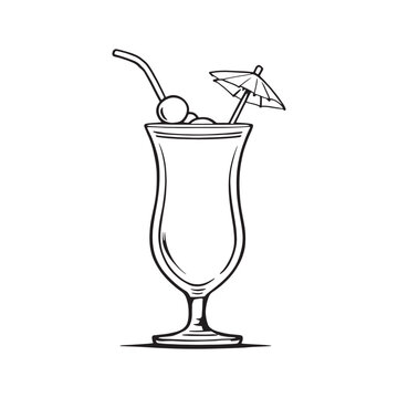 black and white cocktail drink clip art preview
