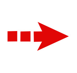 red arrow icon on white background