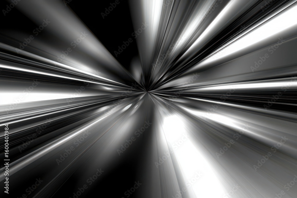 Poster abstract futuristic tunnel with dynamic speed blur. modern technology and data progression concept f