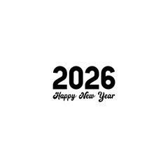 Happy new year 2026 text design 