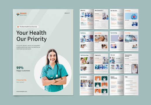 Modern Healthcare Brochure Template for Medical Clinic & Hospital Services