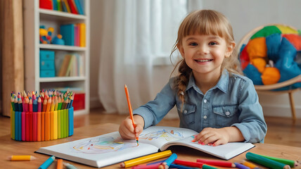 little girl drawing