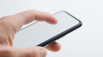 Touchscreen Interaction: A finger gently interacts with a sleek, modern device, highlighting the ease and accessibility of today's technology.