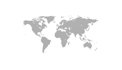 Obraz premium Simple grey world map illustration ideal for global business presentations. Features continents, countries, cartography. Clean design for websites, blogs, reports, marketing, international trade,
