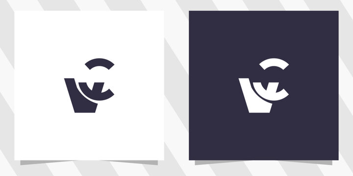 letter cv vc logo design