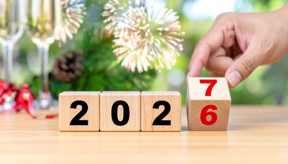 Images for the New Year 2026 and 2027,
various motifs with fireworks, dice, streets, as well as futuristic and traditional designs with clover leaves